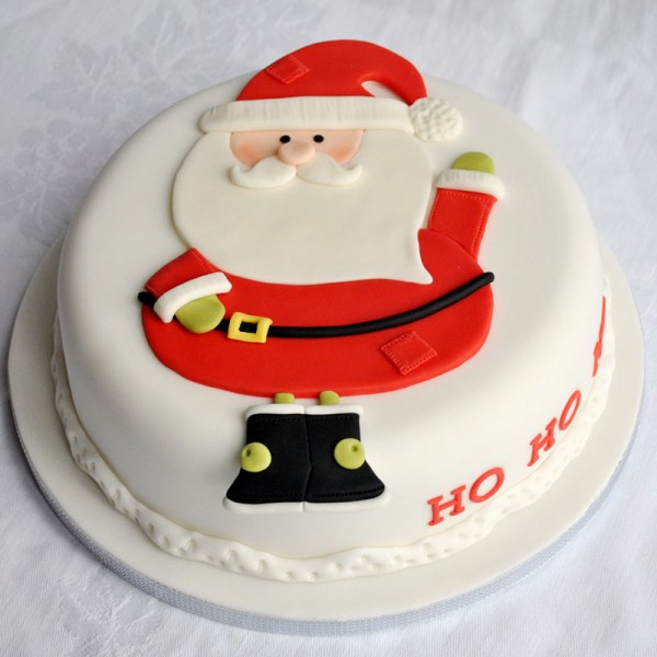 One Kg Santa Claus Theme Vanilla Fondant Cake